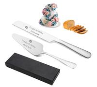 Couteau de gâteau personnalisé et jeu de serveur avec gravure personnalisée outils de coupe de gâteau élégants en acier inoxydable pour anniversaire de mariage Ajoutez votre icône et votre texte
