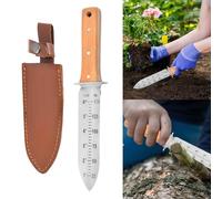 Couteau de jardinage 3 en 1, truelle en acier inoxydable, pelle à main dentelée robuste, truelle à main, pelle à plantes pour le contrôle des mauvaises herbes et plantation précise de bulbes
