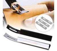 Couteau De Lame De Métier En Cuir Amincissant De Skiver De Biseau De Sécurité D'acier Inoxydable + 3 Lames Outil De Couture De Bricolage Pour Des Accessoires Faits Main De Couture