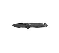 outdoor - couteau cac - couteau armée française - survie et outdoor - lame anti-corrosion avec serrations - manche pa6 fv noir - lame utile 85 mm