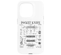 Couteau de Poche Collector Vintage Couteaux passionné d'art Brevet Coque pour iPhone 15 Pro