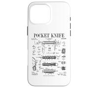 Couteau de Poche Collector Vintage Couteaux passionné d'art Brevet Coque pour iPhone 16 Pro Max