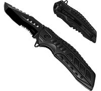 Couteau De Poche Multifonction Avec Pierre À Feu, Couteau Pliant De Survie Pour Chasse, Camping, Randonnée Et Usage Domestique (Noir-1)