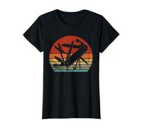 Couteau de Poche Multifonction Vintage pour collectionneur d'extérieur T-Shirt Graphique avec Valeur, Femme, Noir, XS