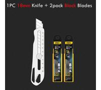 Couteau de Poche Multifonctionnel en Acier Inoxydable,Coupe-Boîte,Utilitaire Rétractable,RapDuty,6 en 1,18mm - Type 1Knife2Black Blade
