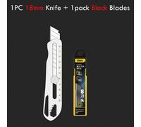 Couteau de Poche Multifonctionnel en Acier Inoxydable,Coupe-Boîte,Utilitaire Rétractable,RapDuty,6 en 1,18mm - Type 1Knife1Black Blade