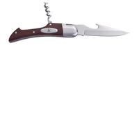 Couteau de Poche Pliable Laguiole avec Tire-Bouchon - Manche en Bois Élégant - Lame en Acier Inoxydable - Idéal pour Pique-Nique, Camping