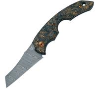 Couteau de Poche Pliant Fox Virtus Lame en Acier Damasteel Super Dense Twist, Manche Dark Matter Gol