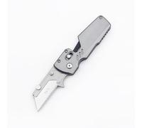 Couteau de Poche Pliant Utilitaire, Cutter À Changement Rapide avec Verrouillage sur Rail et Clip de Poche for Le Bureau et L'usine. Idéal for Le Bureau et L'usine(Silver)