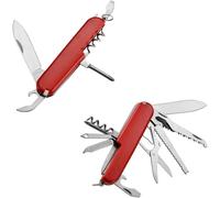 Couteau De Poche Suisse,2 Paquets Mini Couteau Suisse,Swiss Army Knife,11 Fonctions E 5 Fonctions Couteau Multifonction,Léger,Multitool,Grand Lame,Tire Bouchon,Metal Voir