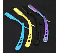 Couteau de rasage pliable pour hommes, outil d'épilation unisexe, couteau à sourcils (lames non incluses) noir
