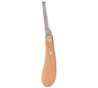 Couteau de Sabot à Manches en Bois avec Lame en Acier en Carbone Droit. Conception de poignée Ergonomique adaptée à la des bovins et des Sabots de Chevaux (Main Gauche à Un caractères)