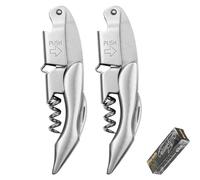 Couteau de Serveur, Ouvre - Bouteille 3 en 1 Pour Vin et Bière, Poignée en Palissandre, Pour Sommelier et Barman (all steel)