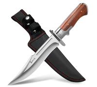 Couteau de Survie 17cm Couteaux Chasse: Couteau Bushcraft Lame Fixe pour Bivouac avec Fourreau
