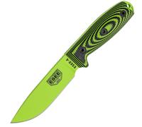Couteau de survie ESEE Modèle 4 Lame Venom Green 3D G10 Vert Néon-Noir, étui noir + clip de ceinture