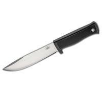 Couteau de Survie Fallkniven A1L Satin Lame VG-Wolf, Manche en Kraton, Étui en Cuir Noir