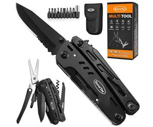 Couteau de Survie Pince Multifonctions - Cadeau Homme 18 en 1 Outil Multifonction Couteau Pliant Gadget Insolite Utile pour Extérieur, Camping, Randonnée, Réparation Simple, Idée Cadeau Homme Papa