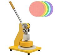 Couteau d'échantillonnage de tissu, outil de coupe à disque de 100 cm², hauteur réglable, épaisseur de coupe de 0,1 mm à 5 mm pour textiles, tapis, cuir, PVC et papier yellow
