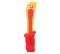 Couteau d'Électricien Isolation 1000V IEC60900, Outil de Dénudage de Câble Électrique, Plastique Renforcé Fibre de Verre, Rouge, 210mm, avec Capuchon de Sécurité
