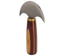 Couteau demi-lune, polyvalent avec manche en bois, couteau à tête ronde en cuir, maroquinerie pour le travail du cuir(S)