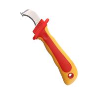 Couteau Électricien Isolé 1000V, Pince à Dénuder Sécurité | Lames incurvées coupe précise sans endommager conducteur, Acier inoxydable antimagnétique, Couteau pour dénuder câbles