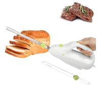 Couteau Électrique de Découpe, Couteau à Pain Électrique 110W avec 2 Lames en Acier Inoxydable - Interrupteur de Sécurité, Trancheuse Électrique pour Pain, Rôti, Fromage, Jambon et Dinde