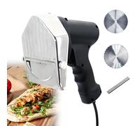 Couteau électrique Doner Kebab Machine à Gyros Shawarma, 80W Couteau Turc Professionnel, 2800 RPM, 0-8mm Epaisseur Ajustable, pour Les magasins de Viande rôtie, Les Restaurants Wiretype
