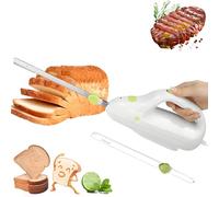 Couteau électrique Sculpture Rechargeable, Couteau à Pain sans Fil, Coupe-Pain Et Trancheuse De Viande avec 2 Lames en Acier Inoxydable De 8 Pouces, Interrupteur De Verrouillage De Sécurité, pour