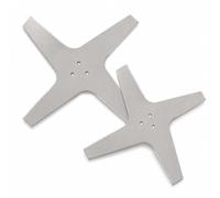 Couteau en X au lieu de disque de couteau pour Ecovacs GOAT A1600, A2500 & A3000 RTK - Plus besoin de changer de lame - Largeur de coupe 165 mm - Environ 85 g - Lot de 2