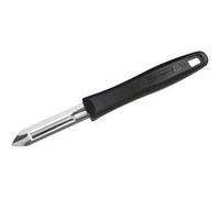 FMprofessional Couteau économe 21744 - éplucheur noir, plastique & inox 18,5x2 cm