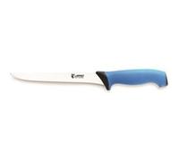 Couteau filet de sole manche bleu professionnel. Lame souple. Lame en acier inoxydable trempé. L 180 mm. G