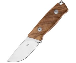 Couteau Fixe Fox-Knives Muzzle Acier Inoxydable Becut Lame Satinée, Manche en Bois d'Olivier FX-664