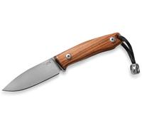 Couteau fixe Lionsteel lame m390 manche en bois de Santos, étui en cuir, Ti Pearl M1 ST