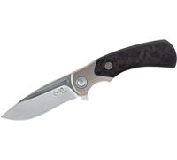 Couteau FOX Knives FX-F2017 40ème Anniversaire, Lame Satinée M390, Manche en Fibre de Carbone/Titane