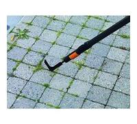 Fiskars Couteau grattoir Quikfit – Désherbage dalles/pavés, Lame acier, 25 cm, Noir/Orange
