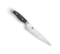 KAI Shun Nagare Couteau Utilitaire 15 cm - Lame à Double Noyau en Acier Damascus de 72 Couches VG 2 & VG 10 - Bois de Pakka Gris-Noir - Fabriqué à la Main au Japon - Petit Couteau de Chef Forgé