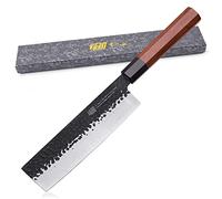 Couteau japonais Nakiri FINDKING Dynasty Series, Coupe-légumes professionnel, Lame en acier à haute teneur en carbone 9Cr18MoV, pour râper, trancher, émincer, 7 pouces/18 CM