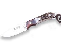 COUTEAU JOKER AGUILA LAME 10,5cm, MANCHE EN CORNE DE CERF, GARDE EN BOIS ROUGE - CC105
