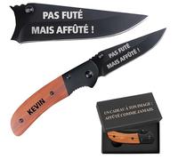 Couteau Kevin Pas futé, Affûté | Canif | Couteau pliant | Travail Départ Retraite | Boîte de rangement | Idée Cadeau Noël Papa Anniversaire