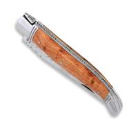 Couteau Laguiole - Manche en bois de genévrier et mitres en inox - pliant - fabrication française artisanale