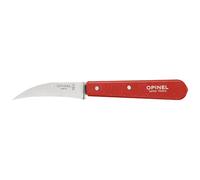 Opinel – Couteau à légumes N°114 – Bec d'oiseau pour tourner et éplucher, manche bois rouge