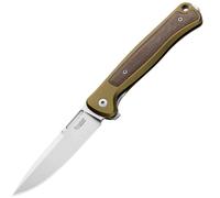 Couteau Lionsteel Solid en aluminium VERT, lame MagnaCut STONE WASHED, incrustation en toile verte S