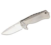 Couteau Lionsteel Solid Titanium, RotoBlock. Sleipner, GRIS avec FLIPPER SR22 G
