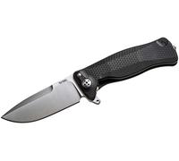 Couteau Lionsteel SR FLIPPER NOIR en aluminium, RotoBlock, lame finition satinée Sleipner SR11A BS