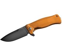 Couteau Lionsteel SR FLIPPER ORANGE en aluminium, RotoBlock, lame noire chimique Sleipner SR11A OB