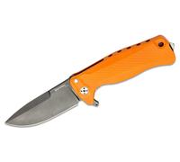 Couteau Lionsteel SR FLIPPER ORANGE en aluminium, RotoBlock, lame noire chimique Sleipner SR22A OB