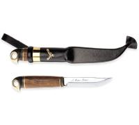 Couteau Marttiini Eagle acier inoxydable/bouleau frisé traité thermiquement* & bronze/cuir 555010