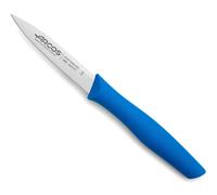 Couteau Mondador Arcos Nova 188523 acier inoxydable Nitrum et mangue polypropylène, lame bleue 8,5 cm avec protège-lame et boîte présentoir