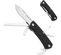 Couteau Multifonction 10 En 1,Acier Inoxydable Avec Manche En G10,Couteau,Scie,Tournevis,Ouvre-Boîte,Brise-Vitre,Dénudeur,Outil Multifonction Compact Pour Randonnée,Camping,Voyage