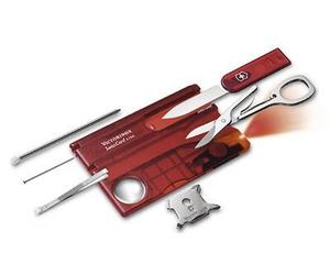 Couteau multifonction Victorinox SwissCard Lite rouge transparent